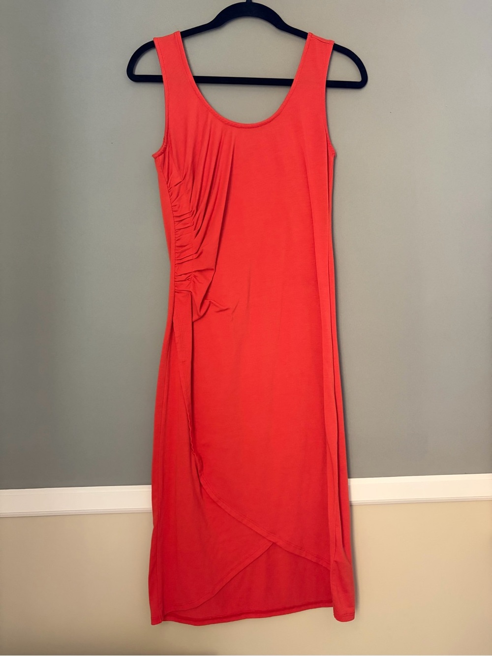 Harlow & Rose Midi Dress Macy's Sleeveless Orange Scoop Neck Gathered T-Shirt